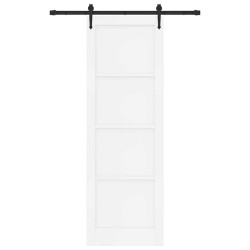 Porte coulissante avec quincaillerie 'ORKDAL'en pin massif blanc 