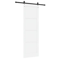 Porte coulissante avec quincaillerie 'ORKDAL'en pin massif blanc 