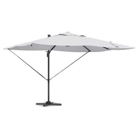 Parasol cantilever Roma avec LEDs, sable, 352x251x265 cm, en aluminium. 