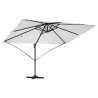 Parasol cantilever Roma avec LEDs, sable, 352x251x265 cm, en aluminium. 