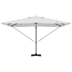 Parasol cantilever Roma avec LEDs, sable, 352x251x265 cm, en aluminium. 
