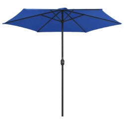 Parasol de jardin et mât en aluminium 270x246 cm Bleu azuré 