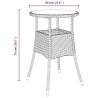 Table de jardin Ø60x75 cm Verre trempé/résine tressée Beige 