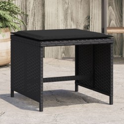 Tabourets de jardin avec coussins 4 pcs noir 40x40x35 cm rotin 