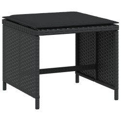 Tabourets de jardin avec coussins 4 pcs noir 40x40x35 cm rotin 