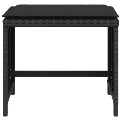 Tabourets de jardin avec coussins 4 pcs noir 40x40x35 cm rotin 