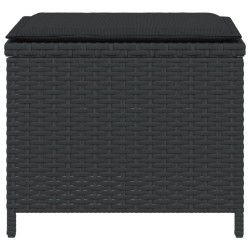 Tabourets de jardin avec coussins 4 pcs noir 40x40x35 cm rotin 