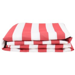 Tissu de remplacement de auvent rouge et blanc 10x1,6m 