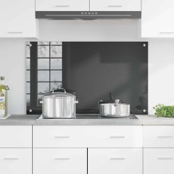 Bordure de cuisine Grise foncée 100x60x0,6 cm en verre trempé 