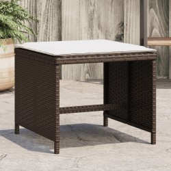 Tabourets de jardin avec coussins 4pcs marron 40x40x35 cm rotin 