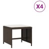 Tabourets de jardin avec coussins 4pcs marron 40x40x35 cm rotin 