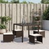 Tabourets de jardin avec coussins 4pcs marron 40x40x35 cm rotin 