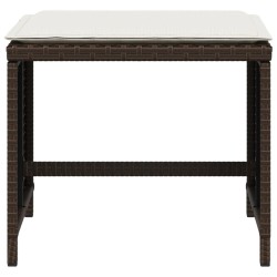 Tabourets de jardin avec coussins 4pcs marron 40x40x35 cm rotin 
