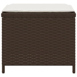 Tabourets de jardin avec coussins 4pcs marron 40x40x35 cm rotin 