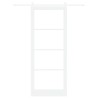Ensemble de porte coulissante avec quincaillerie blanche 93x232 cm en bois massif de pin 