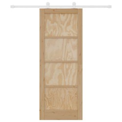 Porte coulissante avec quincaillerie 78x202 cm en bois massif de pin 