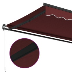 Auvent manuel rétractable bordeaux 350x250 cm 