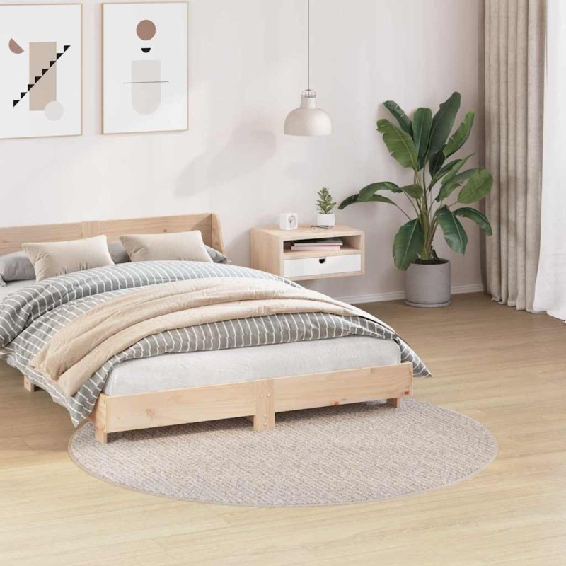 Tapis shaggy avec support en latex Crème ø160 cm 