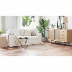Tapis shaggy avec support en latex Crème ø160 cm 