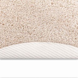 Tapis shaggy avec support en latex Crème ø160 cm 