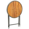 Table à thé Gris 60 cm Résine tressée et bois d'acacia solide 