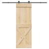 Porte coulissante et kit de quincaillerie 80x210 cm pin massif 
