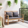 Ensemble de canapé de jardin 2 pcs Marron Bois de teck massif 