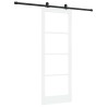 Porte coulissante avec set de matériel 'ORKDAL'Blanc Bois Massif et Verre 