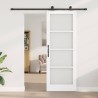 Porte coulissante avec set de matériel 'ORKDAL'Blanc Bois Massif et Verre 