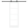 Porte coulissante avec set de matériel 'ORKDAL'Blanc Bois Massif et Verre 
