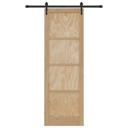 Porte coulissante avec kit quincaillerie 'ORKDAL'en bois massif 