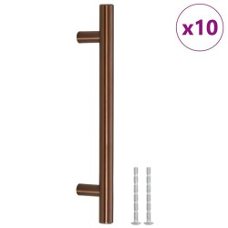 Poignées d'armoire 10 pcs bronze 128 mm acier inoxydable 