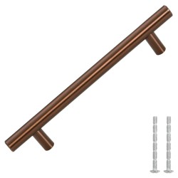 Poignées d'armoire 10 pcs bronze 128 mm acier inoxydable 