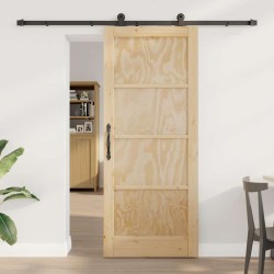 Porte coulissante avec quincaillerie 'ORKDAL'en bois de pin massif 