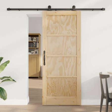 Porte coulissante avec quincaillerie 'ORKDAL'en bois de pin massif 