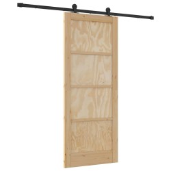 Porte coulissante avec quincaillerie 'ORKDAL'en bois de pin massif 