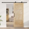 Porte coulissante avec quincaillerie 'ORKDAL'en bois de pin massif 