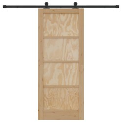 Porte coulissante avec quincaillerie 'ORKDAL'en bois de pin massif 