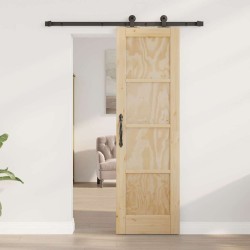 Porte Coulissante avec Quincaillerie 'ORKDAL'en Bois Massif Pin 
