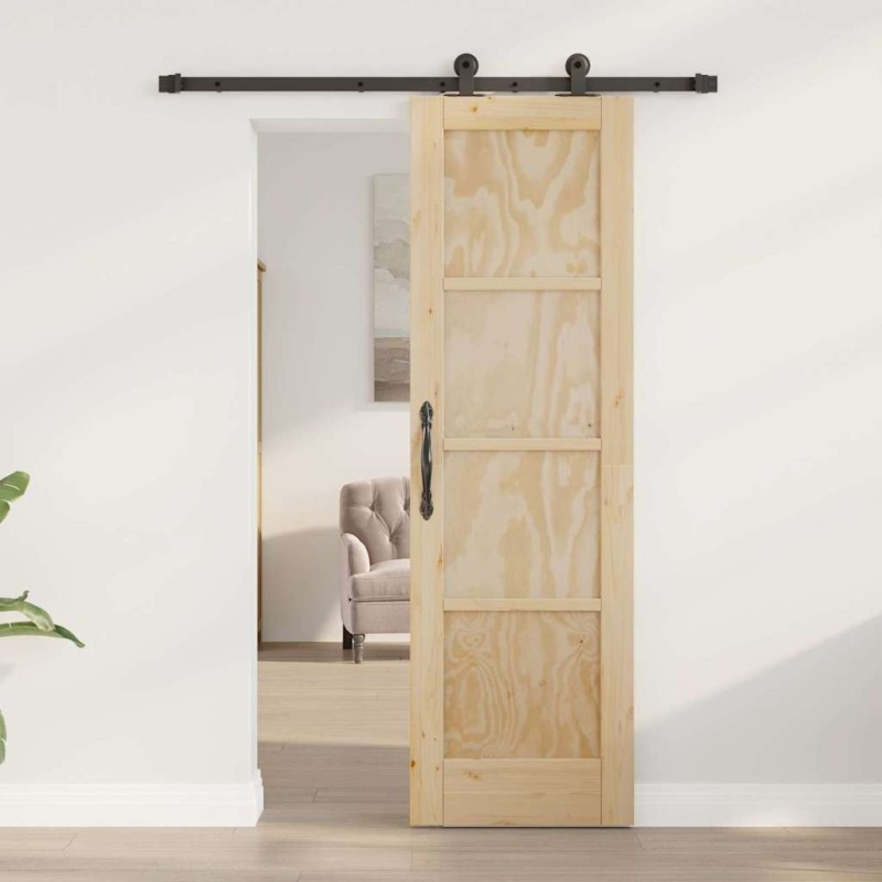 Porte Coulissante avec Quincaillerie 'ORKDAL'en Bois Massif Pin 
