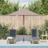 Parasol d'extérieur avec mât en bois 150x200 cm taupe 