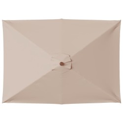 Parasol d'extérieur avec mât en bois 150x200 cm taupe 