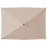 Parasol d'extérieur avec mât en bois 150x200 cm taupe 