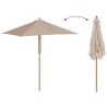 Parasol d'extérieur avec mât en bois 150x200 cm taupe 