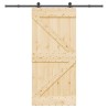 Porte coulissante et kit de quincaillerie 95x210 cm pin massif 