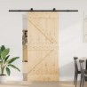 Porte coulissante et kit de quincaillerie 95x210 cm pin massif 