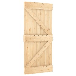 Porte coulissante et kit de quincaillerie 95x210 cm pin massif 