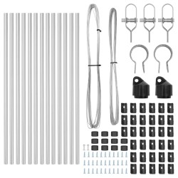 Ensemble de piquets de clôture 13 pcs Argent Ø32mm 120 cm 