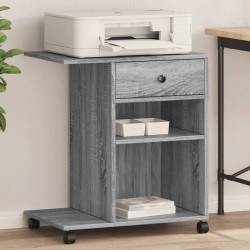Support d'imprimante avec roulettes sonoma gris 60x40x68,5 cm 
