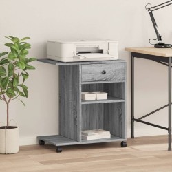 Support d'imprimante avec roulettes sonoma gris 60x40x68,5 cm 